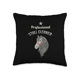 Professional Stall Cleaner - Horse Owner Throw Pillow