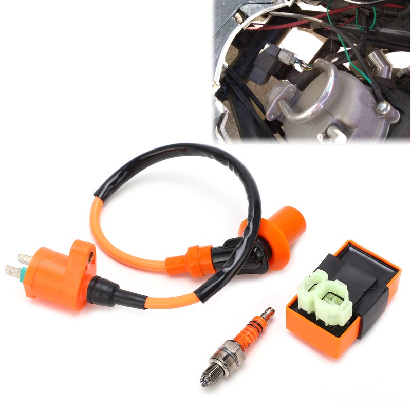 Ignition Coil Spark Plug CDI Box Kit Replacement for GY6