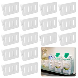 Jiehaojia 16Pcs Fridge Organisers,Fridge Divider Side Door Storage Divider,Fridge Side Door Bottles Separator,White Refrigerator Divider Storage Shelf for Dressing Table Kitchen Storage