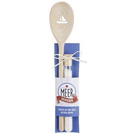Wooden Cooking Spoon with 50 g Sea Salt Motif Enjoy the Sea
