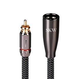 SKW Single XLR Male to RCA Male Cable, WG Series Copper and Silver Stranded Wire, Suitable for CD, Amplifier 3.2ft/1M (1 Cable)