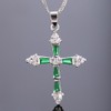 RIZILIA Crucifix Cross Pendant with 45cm(18") Chain & Trapezoid Cut