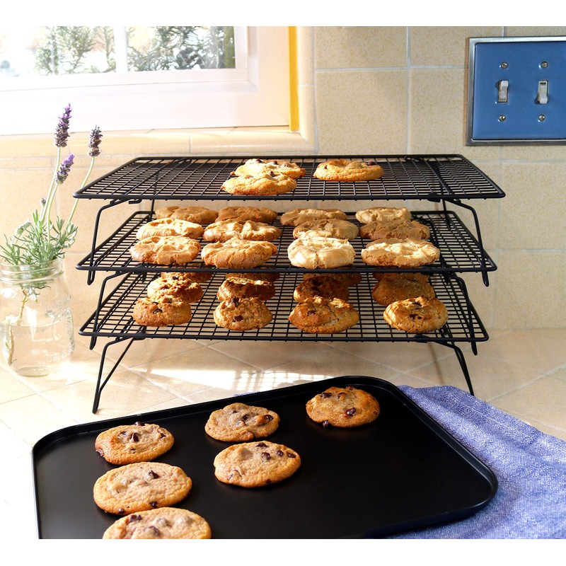 Sunflair Professional Grade 3 Tier Cross Grid Cooling Rack (set
