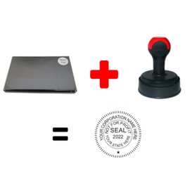 Not For Profit Corporate Seal, Traditional Hand Stamp (Pad Included), Circular Impression, 1-5/8"