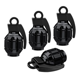 Dannisly Aluminum Valve Stem Caps, 4 Pack Car Wheel Tire Valve Caps, Universal Fit Cars Suvs,Trucks, Motorcycles (Black)