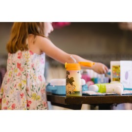 SRM Entertainment Zoo Silverback Gorilla Stainless Steel Water Bottle with Straw Lid, Tumbler with Straw Spout and Flip Top Spill-Safe Lid, Travel Sippy Cup for Water, Milk, 13 oz