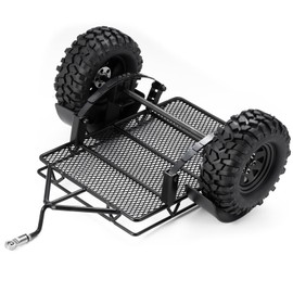 MORFUM 950g RC Trailer for Hauling Behind Car - Heavy Duty Bucket Trailer Simulation Trailing Car RC Hooper Trail Cargo Carrier Metal Kit for 1/24 RC Crawler Axial SCX24 AX24 FCX24 Upgrades