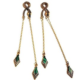 Goldtone Egyptian Revival-Inspired Snake Earrings serpent asp viper