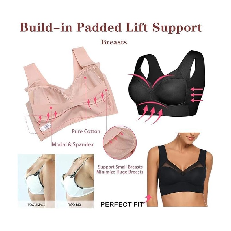 WOWENY Womens Seamless Wirefree Bras Comfortable Wireless Bras No Underwire