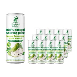 Elephant World 100% Natural Soursop Guanabana Juice 10.8 oz (Pack of 12), Soursop