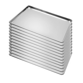 BIEAMA 12 Pack Full Size Baking Sheet Pan Aluminum Commercial Pan for Oven Freezer Bakery Hotel Restaurant 26" × 18"