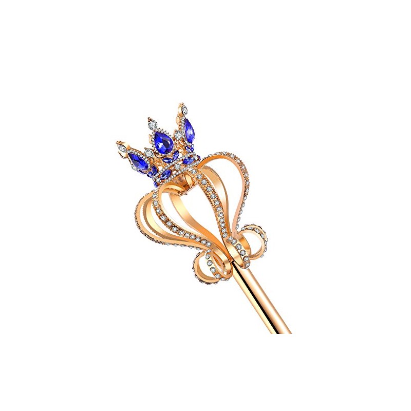 JamingHG Gold Pearl Rhinestone Scepter Festival Wand Pageant Costume Props,