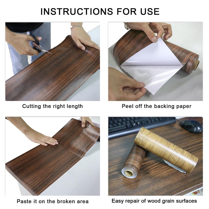 BOMEI PACK Walnut Wood Grain Repair Tape 1Roll 33ft,Self Adhesive