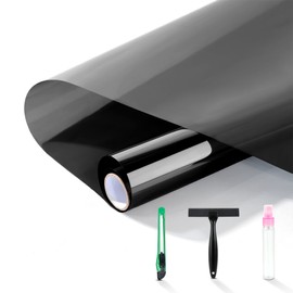 FuFin One-Way Window Privacy Film with Free Installation Tools,Premium PET Material,Heat Control 99% UV Blocking and Privacy Protection Window Film.Window Tint for Home Office (Black 23.6"×78.7")