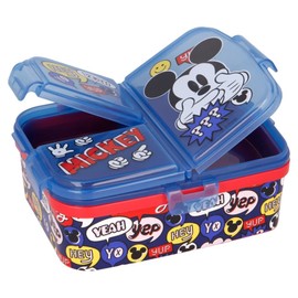 STORLINE Mickey XL Sandwich Lunch Snack Box Multi Compartment Kids Children School