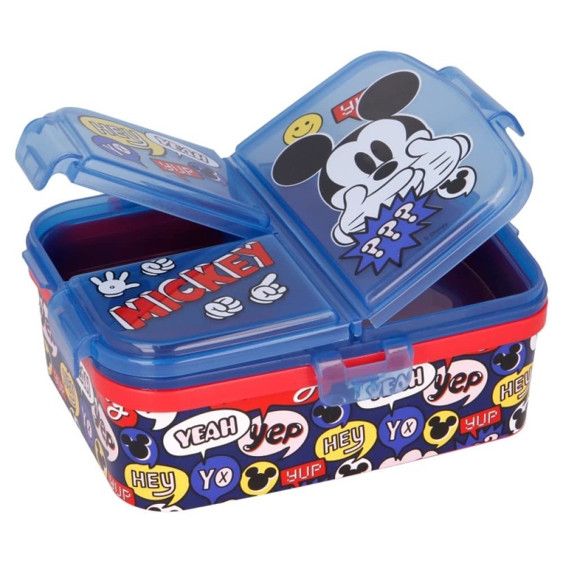 STORLINE Mickey XL Sandwich Lunch Snack Box Multi Compartment Kids