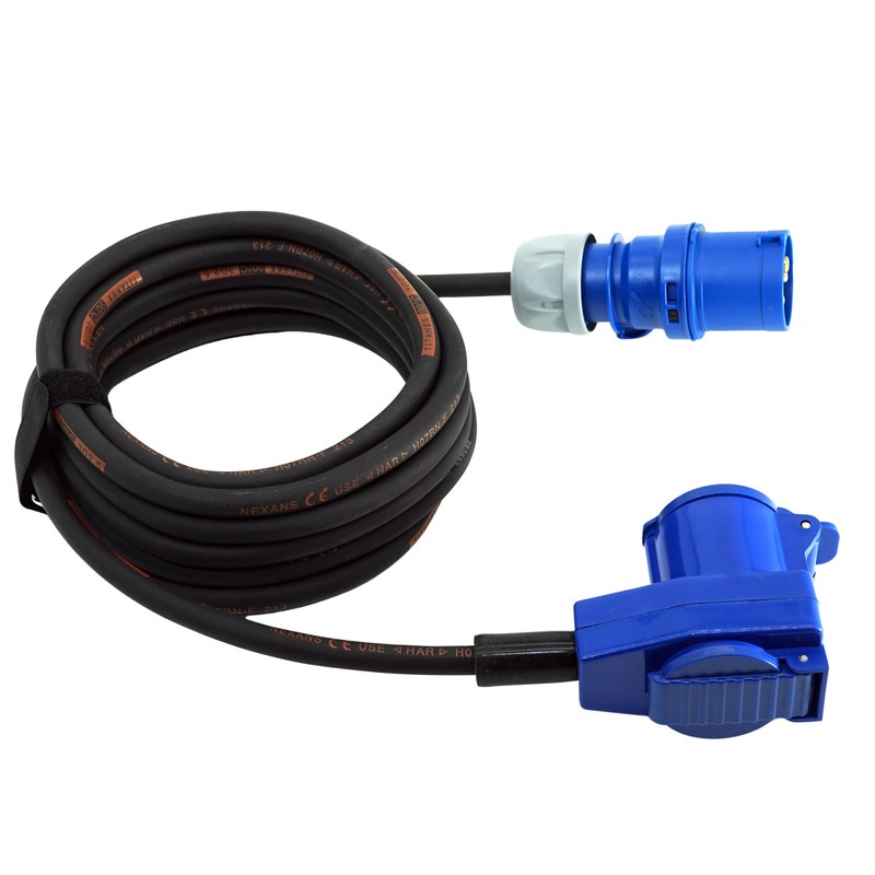 Event-Kabel&more – CEE-Camping-Verlängerungskabel 3x1,5mm² mit CEE-Stecker & Winkelkupplung mit integrierter