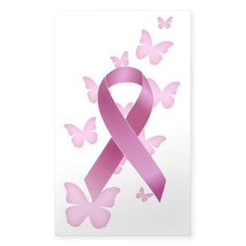 CafePress Pink Awareness Ribbon Sticker Rectangle Bumper Sticker Car Decal