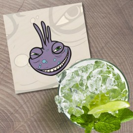 Unbranded Monsters Inc Cartoon Randall Boggs Face 4'' X 4'' Square Wooden Coaster