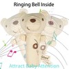 DoerSpace Soft Plush, Handheld Baby Rattle Bear Sensory Toys, Infant