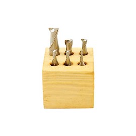 Shars 1/8-1/2" M42 Cobalt 2 Flute 6 PCS Single End Center Cut End Mill Set 404-5896 P