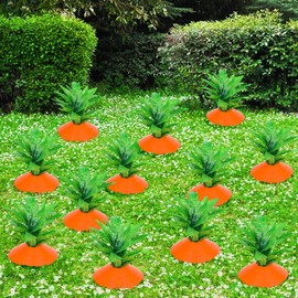 Silipull 12 Set Easter Yard Carrot Decorations Garden Stake Fade Resistant Carrot Yard Stake Outdoor Plastic Rustic Sign for Easter Home Lawn Spring Party Supplies 2025 Upgraded Quality Material