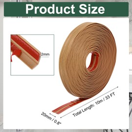 MECCANIXITY Wall Corner Protectors, Self-Adhesive Furniture Edge Guard, Wall Molding Trim for Furniture Wall Corner Home Decor, Yellow Wood 0.08"x0.8"x33 ft