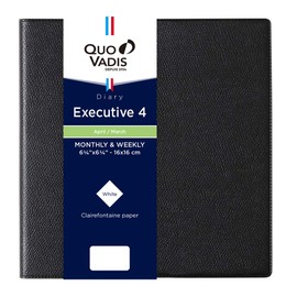 Cubadis qv66201bk Notebook [Starts April 2026] Diary "Executive 4/Umpara" (Weekly Vertical Square Size 6.3 x 6.3 inches (16 x 16 cm)) Black QUOVADIS qv66201bk