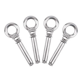 INCREWAY Expansion Bolt, 4 Pcs 304 Stainless Steel Ring Anchor Eyebolt Expansion Screw with Ring Closed Hook Internal Expansion Bolt Fastner for Concrete Wall, M8x80mm