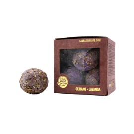 LivuX Premium Smudge Ball Olibanum & Lavender - Handmade Incense Ball Made of Natural Frankincense Resin and Lavender, Approx. 65 g, for Relaxation and Soothing 1185
