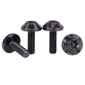 UHDFBDHF 4Pcs Titanium M5x10 15 20mm Torx Head Bolt T30 Screw for Bicycle Motorcycle (Black, M5x15mm)