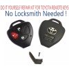 Toyota Rav4 2006-2012 3 Button Remote Key Head Repair Kit