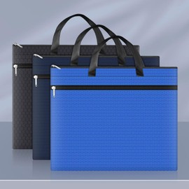 A3 Carrying Bag, Business Bag, Handheld, File Bag, 2 Layers, Large Capacity, Divided Storage, Document Bag, Durable, Oxford, Zipper Type, Carrying Case, Documents, Files, Small Items, Convenient to