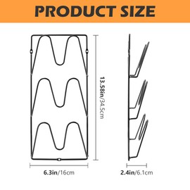 HKZTUY 2 Pack Pot Lid Organizer, 3-Tier Pot Lid Organizer Rack for Cabinet Door or Pantry Wall, Adhesive Wall/Door Mounted Pot and Pan Cover, Inside Cabinet Mounted Pot and Pan Organizer