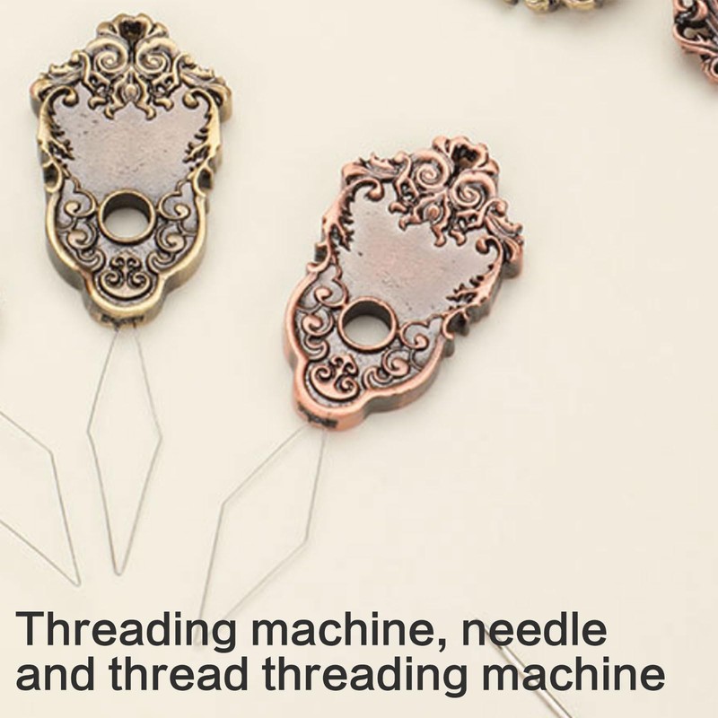 Retro Metal Needle Threader Easy and Quick Sewing Threading Tool