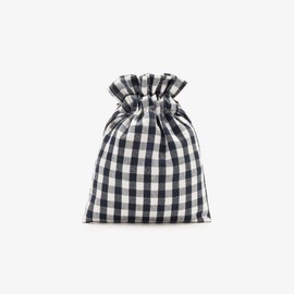 Afternoon Tea Living JA02 Gingham Drawstring Pouch, Check, Black