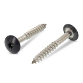 Trespo Wood Screws 4.8 x 60 mm Pack of 15 Stainless Steel A2 / V2A - Round-Headed Wood Screws with Hexalobular Socket - Rustproof - Powder Coated RAL 7016 Anthracite Grey