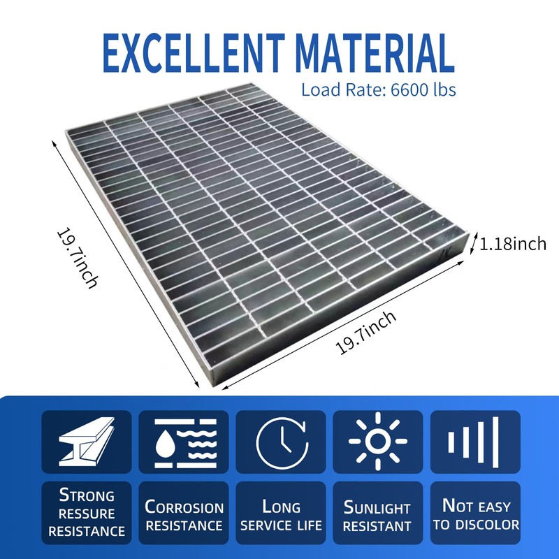 Outdoor Galvanized Steel Drain Grate,20x20 Heavy Duty Drain Cover,B125 Class