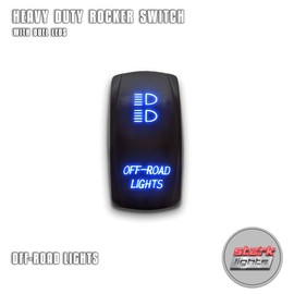 OFF ROAD LIGHTS - Blue - STARK 5-PIN Laser Etched LED Rocker Switch Dual Light - 20A 12V ON/OFF
