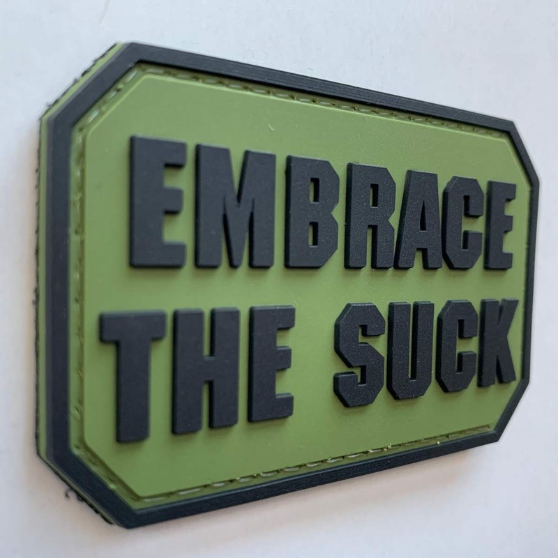 uuKen Embrace The Suck Funny PVC Rubber Tactical Hook Patch