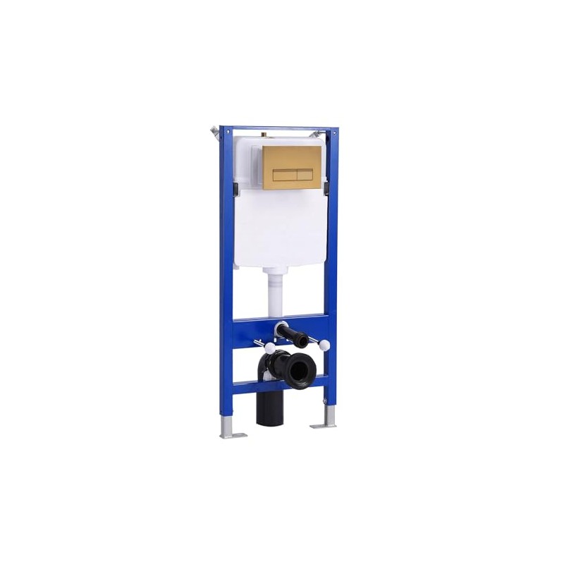 UWT01H-GE Toilet Push Plate for Wall Element Golden Square Flush-Mounted