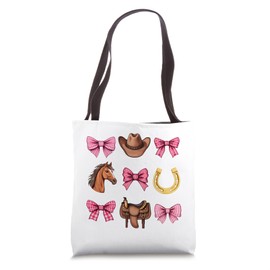 Coquette Bow Horse Riding Western Girl Country Cowgirl Tote Bag