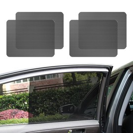 povtii 4 PCS Car Side Window Sunshade, 16.5"×15" Static Cling Auto Sunshade Film Blocks Heat & UV Rays, Washable Reusable Sun Shield Sticker for Most Vehicles, Car Accessories