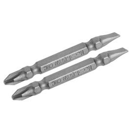 sourcing map 1/4 Inch Hex Shank Length Magnetic Screwdriver Double Head Screwdriver Bits H1 / 4 x 65 mm x SL6 / PH2 Pack of 2