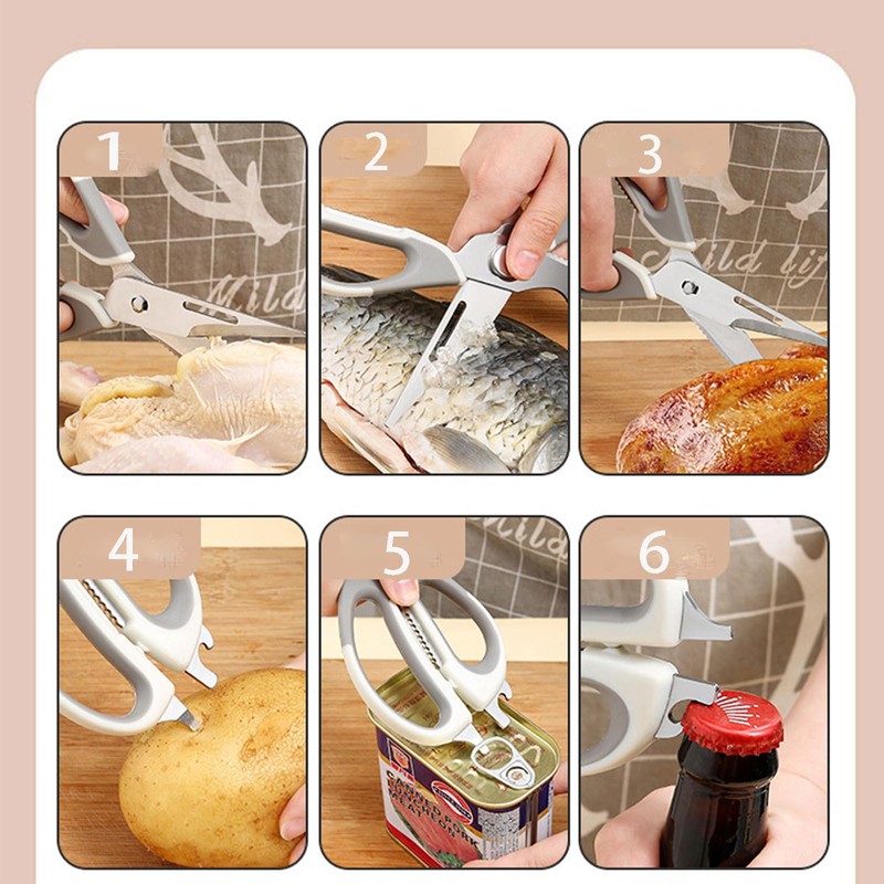 TOUFEIYUAN Kitchen Scissors, Cooking Scissors, Vegetables, Meat Cut, Multi-functional Scissors,
