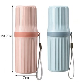 2pcs Travel Toothbrush Cup, Toothbrush Holder Toothpaste Storage Box Multifunctional Large Capacity for Traveling, Camping, Trip
