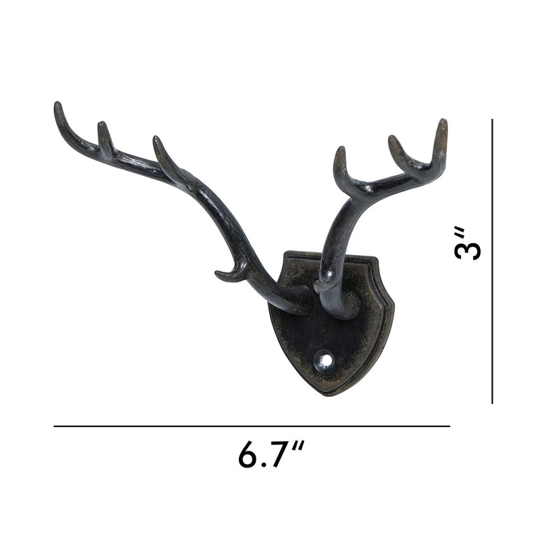 SOFFEE DESIGN Wall Mounted Metal Coat Hooks, Hanging Antler Shape