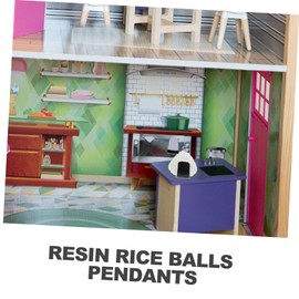 20 piezas de bola de arroz de sushi de imitación de sushi pequeños dijes para arete, abalorios, decoración de bolsas, abalorios, llaveros, collar, kit de fabricación de collares, abalorios, colgantes