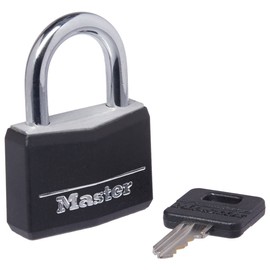 Master Lock 1 141D 1-9/16" Black Vinyl Cover Brass Padlock