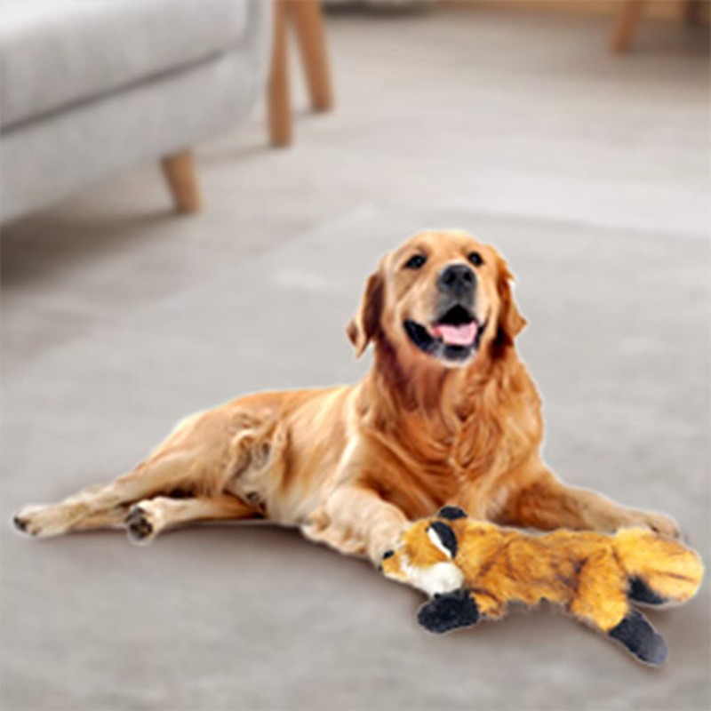 ALL FOR PAWS Fox Dog Toy with Squeaker, 10-inch/ 25